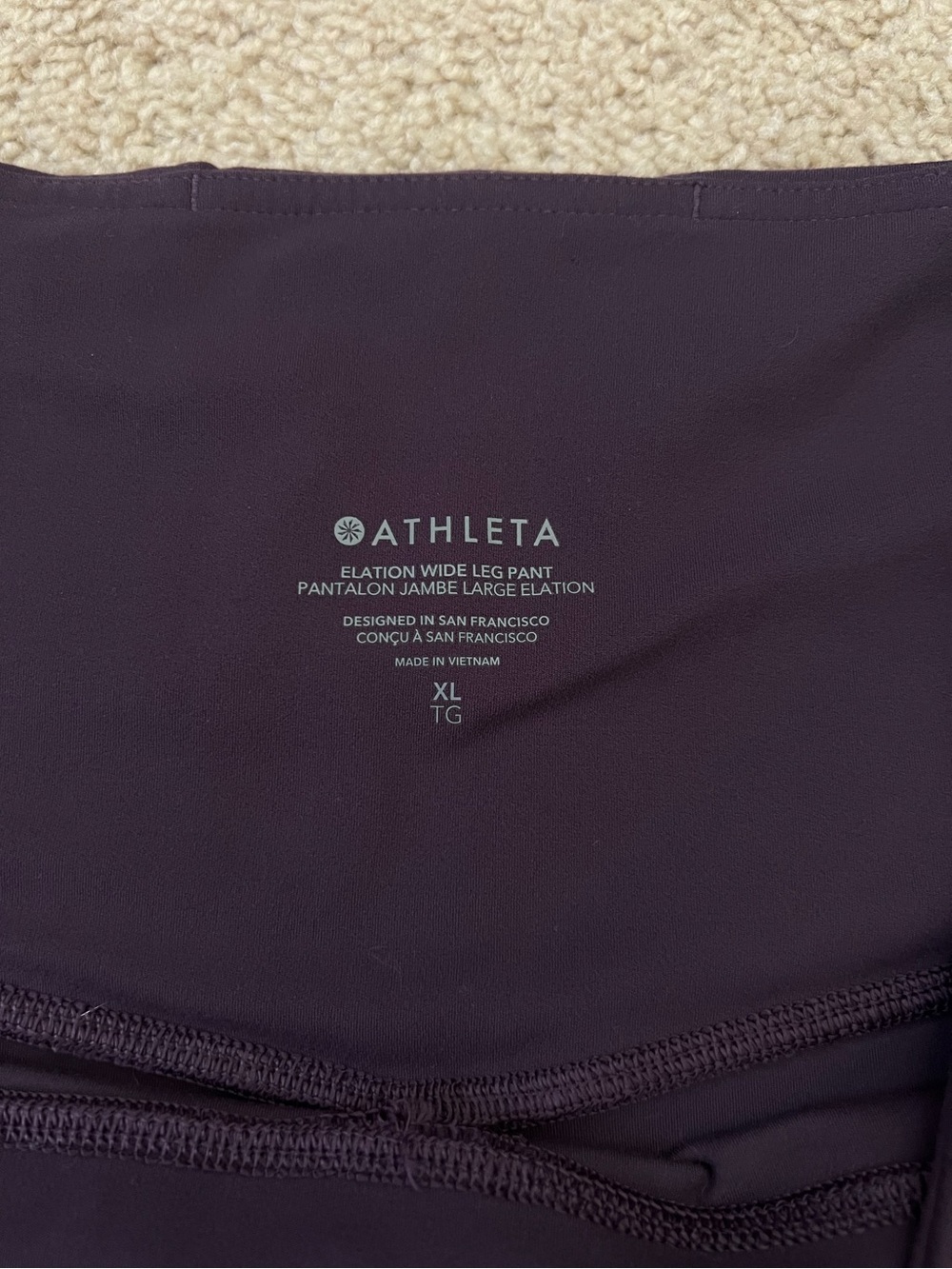 Athleta Women’s XL Elation Wide Leg Pants Plum High Waist Athleisure Comfy - Picture 2 of 7